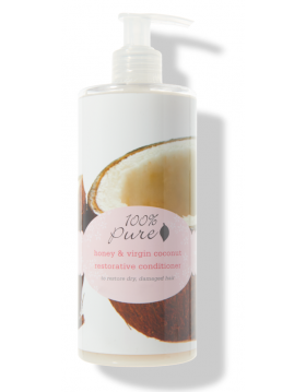 Odżywka do włosów regenerująca - 100% PURE Honey & Virgin Coconut Restorative Conditioner BIG